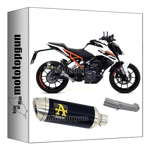 Tubo de escape Arrow Thunder negro para tus rutas en KTM Duke 125