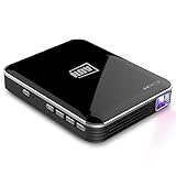 AUN X3 Mini proyector portátil Android IOS 1080P, Proyector de pantalla de video DLP Proyector para espejo de teléfono Incluye de trípode soporte USB / SD / HDMI / DC-in