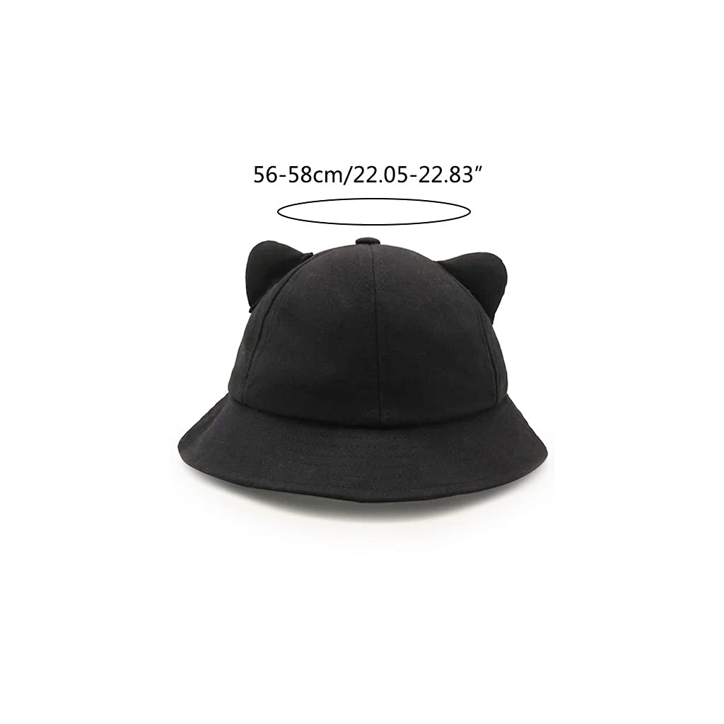 Chapeau Pêcheur Mignon Chat Oreille Queue Dessin Animé - Pliable, Doux Pour Fille Et Étudiante