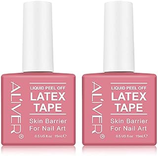 Liquid Latex Nails Peel Off 2 Pack 15ML - Latex Tape for Nails Art Peel Off Cuticle Nail Polish Guard- Skin Barrier Protector for Gel Polish - Fast Drying Odorless