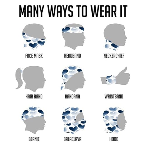 Neck Gaiter Face Mask Breathable Wind-Proof Face Cover Navy Heart Sun Cooling Dustproof Mask Balaclava Bandana Headwear for Men Women miniatura 5