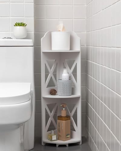 J JINXIAMU Corner Shelf Stand, Storage Organizer Great for Bathroom,...