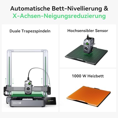 Creality Hi 3D Drucker 2025, 500 mm/s max. Hochgeschwindigkeit, 260×260×300 mm, Auto-Leveling, mit Kamera & Filamentsensor, vormontiert, anfängerfreundlich – Bild 6