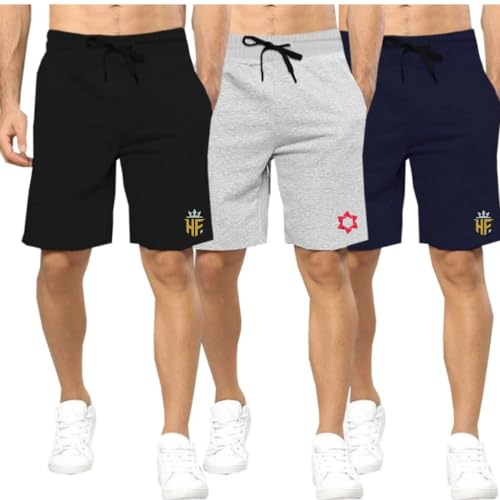Image of boffi... Men's 100% Cotton Regular Shorts Sporty Fit 3 Colour Pack of 3