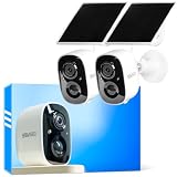 Vicohome 2CG6 Best 2K Solar Security Camera Wireless Outdoor System, No NVR Needed, Battery Powered, Easy to Setup,Motion Detection, Two Way Audio,Color Night Vision, SD Slot, 180 Days Care Plan