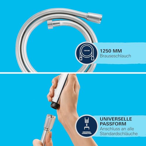 GROHE Vitalio, Bidet-Set für das WC (Bidet-Duschkopf mit 1 Strahlart, Duschschlauch 1,25m und Wandhalterung, langlebige Oberfläche, leicht zu reinigen), chrom, 26175001