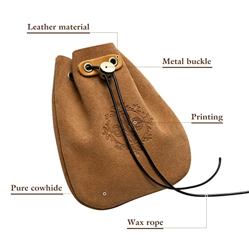 STOBOK Leather Drawstring Jewelry Pouch for Rings and Necklaces, Travel Accessory Holder for Gifts, Coin Pouch For Women Small Multi-Use Storage Bag4