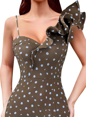 Image of VFSHOW Womens Ruffle One Shoulder Formal Prom Gala Maxi Dress Evening Gown
