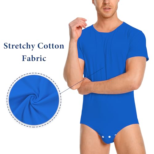Littleforbig Men’s Cotton Romper Onesie Pajamas Bodysuit - Relaxed Fit Basic Onesie2