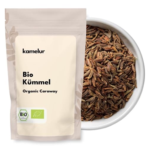 500g di carvi intero BIO - semi di cumino intero biologico altamente aromatico, senza additivi - perfetto come un cumino calmante - in confezione biodegradabile