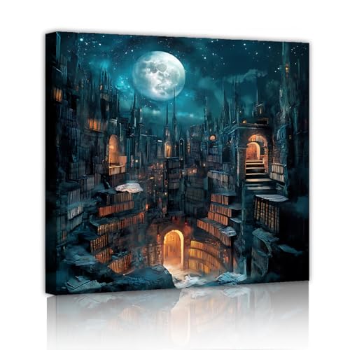 Toile fantastique gothique 90x90cm avec cadre intérieur pour un salon élégant