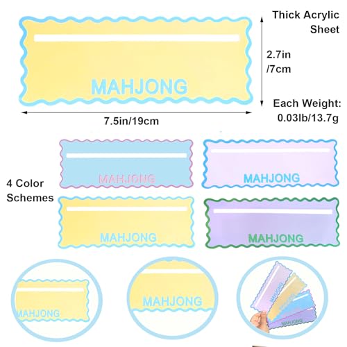 4 Cartas guía Mahjong para localizar líneas coloridas miniatura 3