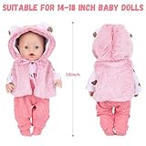 WanderGo Baby Doll Clothes for 35-43 cm Dolls, 6-Piece Outfit Including Vest + Top + Pants +1 Pair of Socks +2 Clothes Hangers, Little Bear Doll Clothes for 14-18 Inch Dolls (Doll Not Included) - Image 3