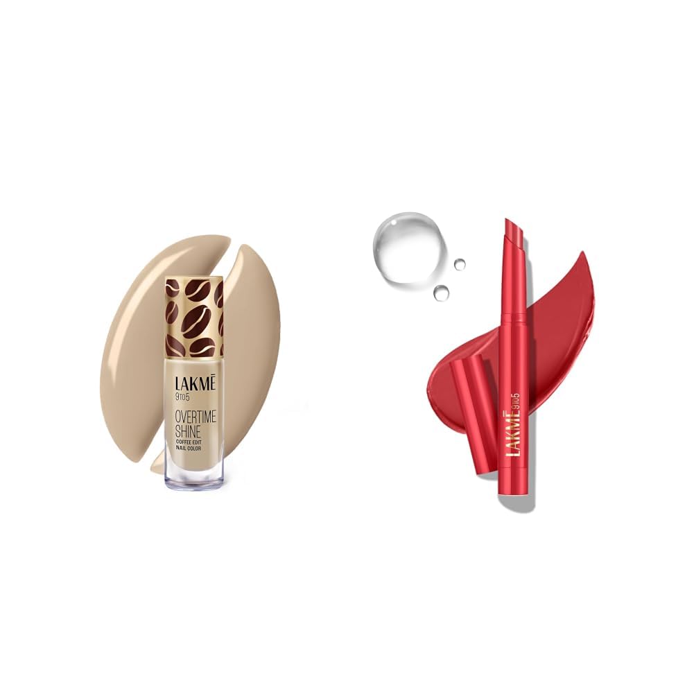 Lakme 9 to 5 Overtime Shine Nail Polish - Coffee Edit - 02 -Flat White Fantasy 6ml Lakme 9 to 5 Forever Matte Lip Crayon, Ambition Red 1.1g-picture-26
