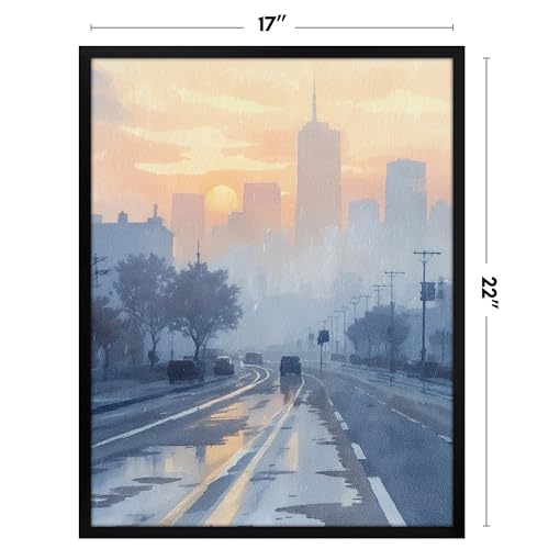 Image of Americanflat 17x22 Picture Frame with Polished Plexiglass - Streamline Collection - Thin Border Picture Frame for Wall Display - Hanging Hardware Included - Black