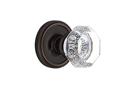 Nostalgic Warehouse Classic Rosette with Waldorf Crystal Door Knob, Privacy - 2.75", Timeless Bronze Nostalgic Warehouse Classic Rosette with Waldorf Crystal Door Knob, Privacy - 2.75", Timeless Bronze