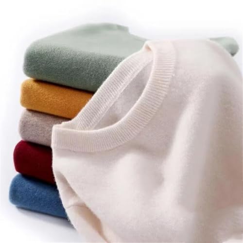 Men's Wool Sweater Crewneck Long Sleeved Pullover Sweater Loose Knit Classic Soft Business Jumper2