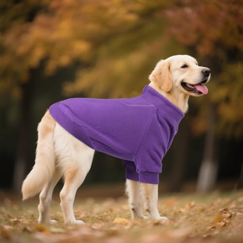 Image of BRKURLEG Dog Sweater, Warm Fleece Dog Winter Coat, Purple, XXXL