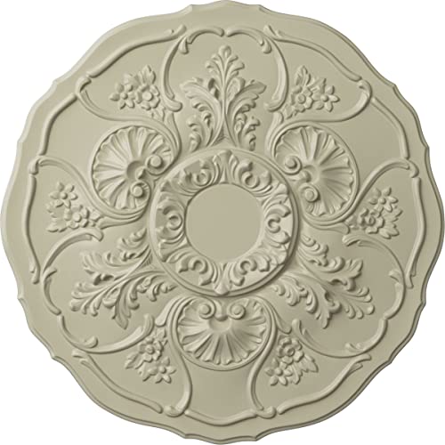 Image of Ekena Millwork CM22CNCYF 22-1 /2 x 1-1 /2 Cornelia Ceiling Medallion, Clear Yellow