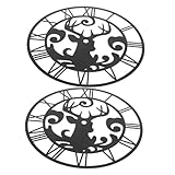 Décor fonctionnel : alliant la beauté d'un cerf prune et des chiffres romains, cette horloge sert à la fois de pièce décorative et de chronométreur fonctionnel, horloge murale à chiffres, petite décoration murale d'horloge