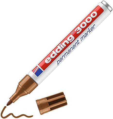 edding 3000 permanent marker - light-blue - 1 pen - round tip 1.5-3 mm - quick-drying permanent markers - waterproof, smudge-proof - for cardboard, plastic, wood, metal, fabric - marker pens