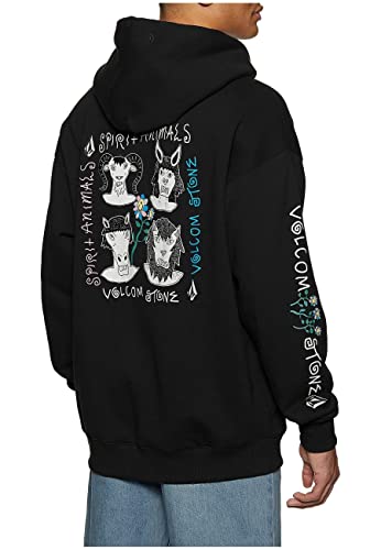 Volcom - Sudadera con capucha Surf Vitals Ozzy Wrong Black para hombre, color negro