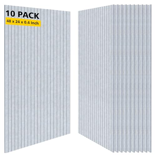 Acoustic Panels,10 Pack Sound Panels,48"x24"x0.4" Soundproof Wall Panels,High-Density Large Acoustic Panels,Decorative Sound Dampening Panels,Light Camel