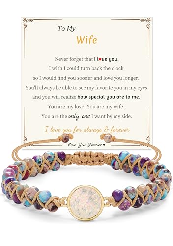 Image of Gifts for Daughter Granddaughter, To My Mom Grandma Wife Girlfriend Sister Jasper Heart Bracelets Birthday Graduation Anniversary Christmas Stocking Stuffers Valentines Mothers Day Jewelry