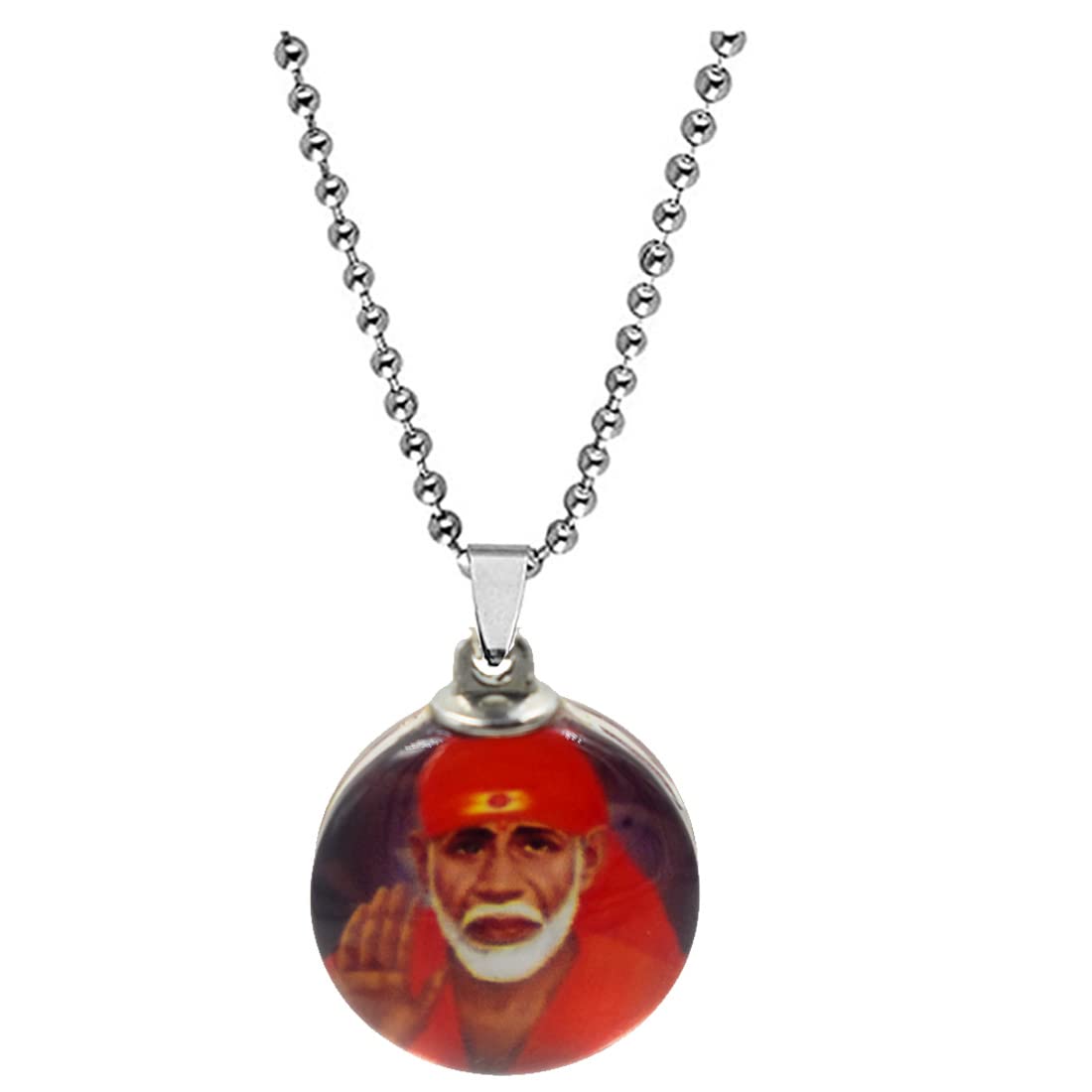 Lord Saibaba Locket Stainless Steel Chain Pendant for Men and Women-image-2