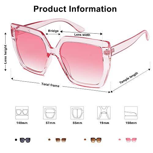 SOJOS Horned Rim Thick Sunglasses for Women Trendy Oversized Black Modern Hipster Fashion Shades SJ21614