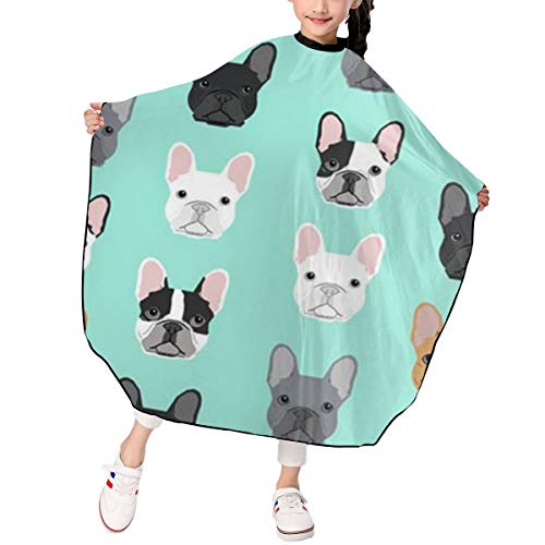Hair Cutting Cape for Kids French Bulldog Sweet Dog Puppy Puppies Dog Water Resistant Salon Cape Kids Haircut Cape - Barber Cape