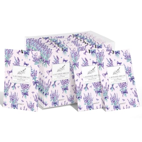 MYARO 20 Packs Fresh Lavender Scent Air Freshener for Drawer and Closet Long Lasting Sachets Bags Drawer Odor Deodorizers Home Car Fragrance