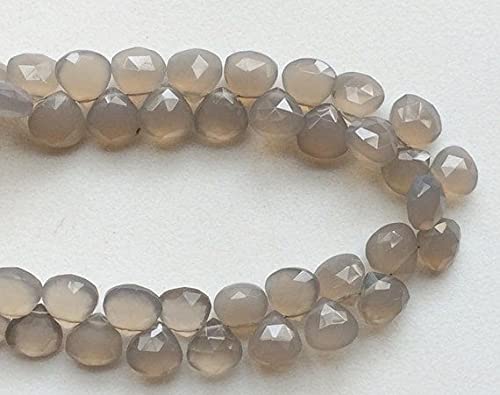 Calcédoine grise en perles cœurs véritables pour éviter les pierres ternes en joaillerie