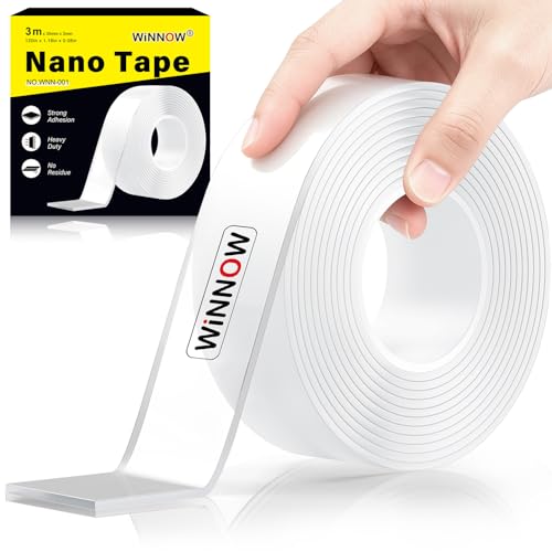 WINNOW Double Sided Heavy Duty Extra Strong Adhesive Tape - 1.2' x 120' (Pack of 1) Indoor/Outdoor...