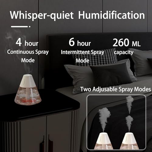 Image of Smart Ultrasonic Humidifier Small Essential Oil Diffuser 280ml, Quiet Aromatherapy Mini Humidifiers,Air Diffuser for Office Bedroom,Cool Mist Diffuser with Waterless Auto Shut-Off Protection