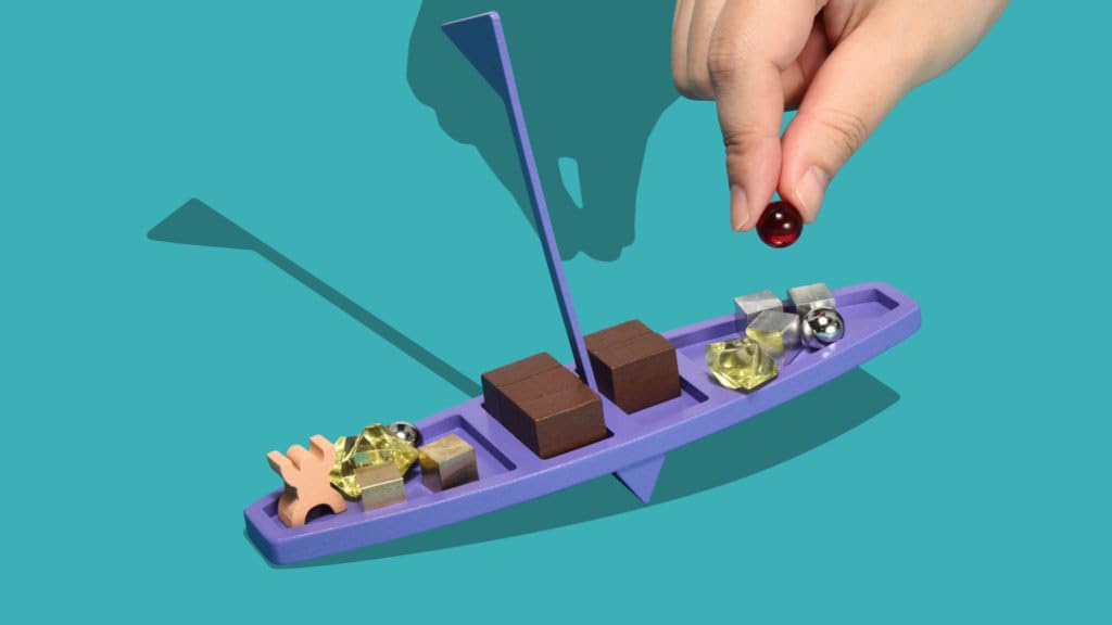 Viking See-Saw, Gioco da Tavolo per 2-4 Giocatori, Durata 10 Minuti, Tambù Games. Controlla il peso dei tuoi oggetti e depositali in equilibrio sulla Drakkar
