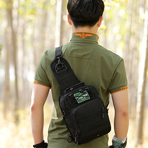 Zhierna Tactical Sling Backpack, Military Shoulder Cross Body Sling Bags Pack, Molle Edc One Strap Chest Bag For Outdoor Camping Hiking Biking (Black) #TOP1