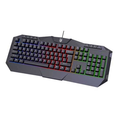 smartketing – Teclado de Gaming Oficial Atlético de Madrid | Teclado QWERTY – Cuenta con Retroiluminación – Color Negro