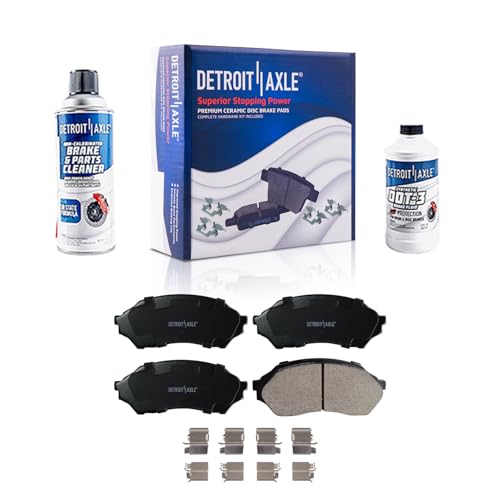 Image of Detroit Axle - 1.6L Front Ceramic Brake Pads for Mazda 99-03 Protege 1999 2000 2001 2002 2003 Replacement