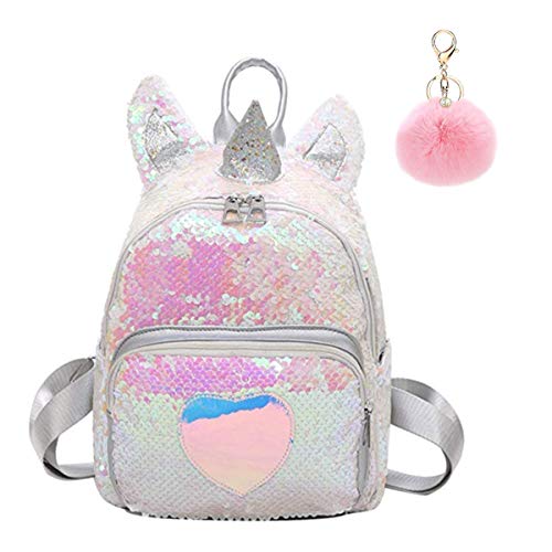 Puyang Sac à dos pour fille licorne à paillettes mignon et brillant Cover