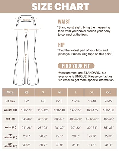 Ewedoos 29" Fleece Lined Pants Women Flare Yoga Pants With Pockets For Women Bootcut Thermal Pants For Winter Black #TOP6