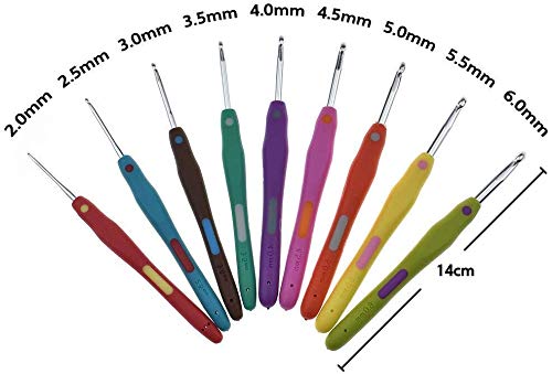 Uncinetti Ergonomici 9.0 Mm Con Manico Morbido - Per Mani Artritiche, Leggeri, Per Principianti - Foto 9