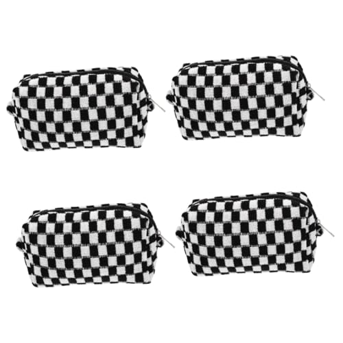 Trousse de toilette grande capacité 4 pièces à motif écossais