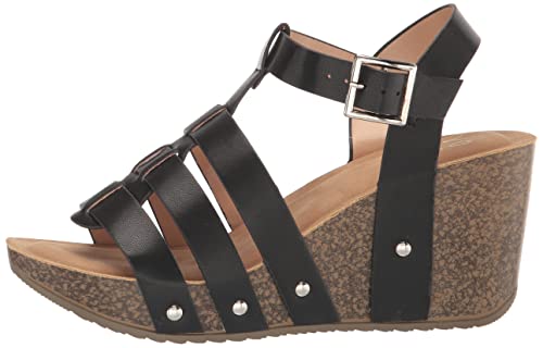 Yoki-Netta-33 Women's Open Toe Caged Wedge Platform Sandal, Black, 9 M Us #TOP7