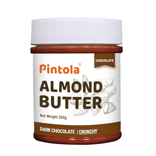 Image of Pintola Almond Choco Spread Crunchy 200g | High Protein & fiber | Gluten & cholesterol free | Crispy | Rich in vitamins & anti-oxidants | Made with dark chocolate