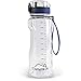 CampTeck U6972 - BPA Free Botella Agua de 1 litro (1000 ml 1l Water Bottle Deportiva Tritan - Tapa antirreflejo con Cierre a Prueba de Fugas - con Correa de Transporte - Azul - 1000 ml (1 litro)
