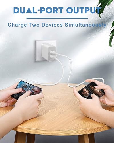 Image of Dual Port Charger for Xiaomi Redmi 13C 5G / 13 C Charger Original Adapter Like Android Mobile Fast USB Wall Charger with 1 Meter USB Type C Charging Data Cable (3.4 Amp, TED15, White)