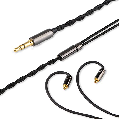 Image of Linsoul Tripowin Zombur in Ear Monitor Cable, 4N High Purity OFC Oxygen Free Cable HiFi Wired IEM Cable, Cotton Yarn Outer Layer, 3.5mm Audio Jack for Musician Audiophile(Without Mic, MMCX)