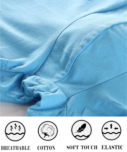 Cotton Men's Boxer Shorts Underwear,Plus Size Boxer Brief, Loose Fit Soft Stretchy Trunks 4 Pack,US L-5XL 6