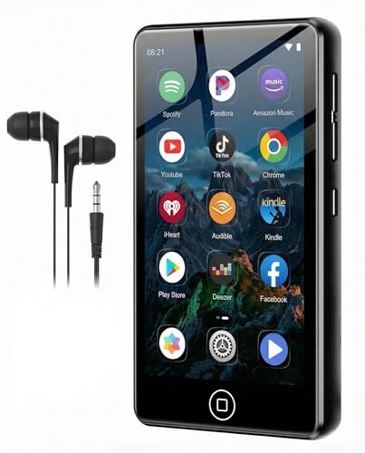 80GB MP3 Player with Bluetooth and WiFi, Android Spotify Music Player for Amazon Music,Pandora, Audible. 4.02" Touchscreen,Speaker,Supports Play Store,Up to 512GB (Black)
